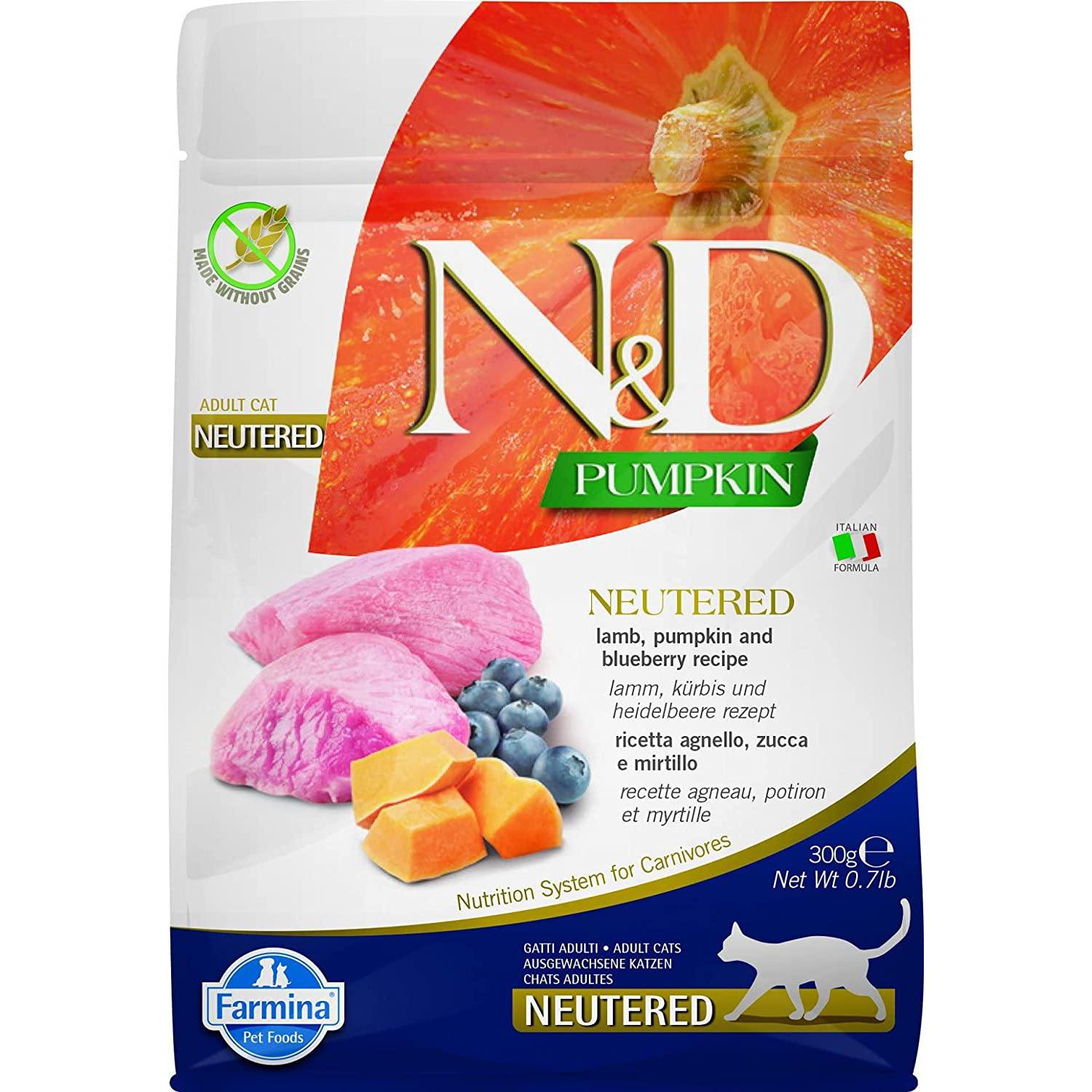 Farmina N&D Zucca Grain Free Neutered Agnello e Mirtilli 300gr Farmina N&D Zucca Grain Free Neutered Agnello e Mirtilli 300gr